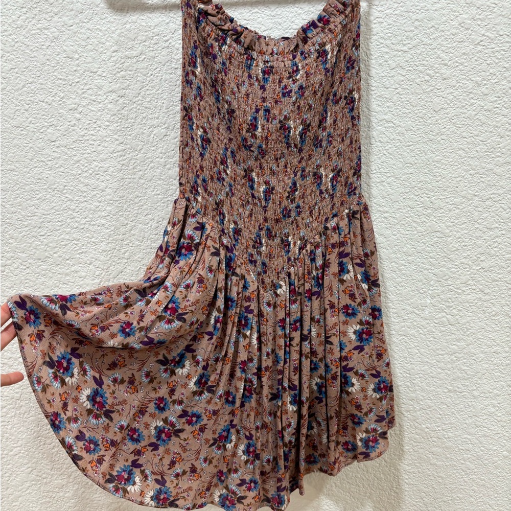 Western Boho Floral Romper Dress • Size Small •